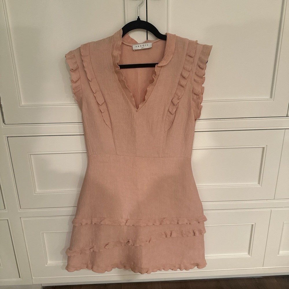 Sandro mini dress light pink worn twice
